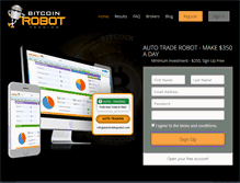 Tablet Screenshot of bitcoinrobottrading.com